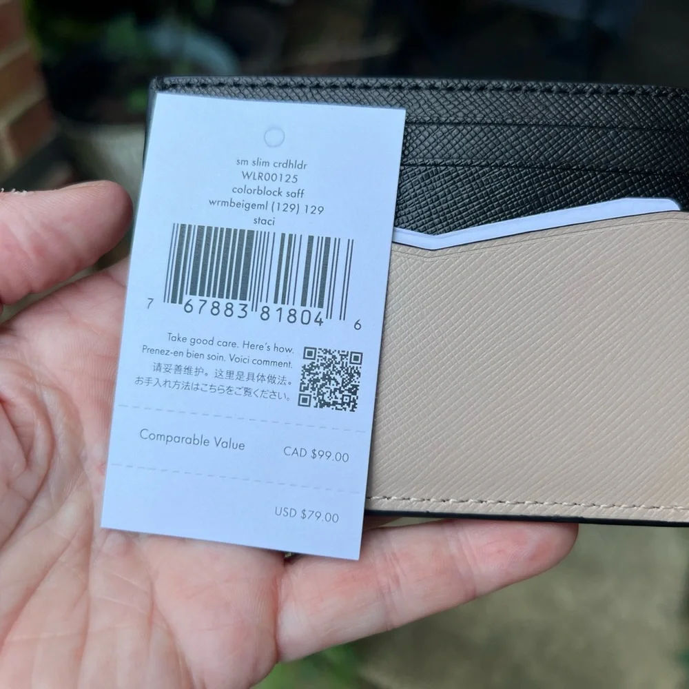 Kate Spade Black and Cream Card Holder - Picture 4 of 5